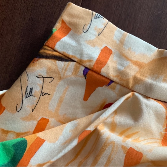 Stella Jean Tulip Orange & Yellow Village Country Printed Pencil Skirt IT40 US 2 - Picture 5 of 7